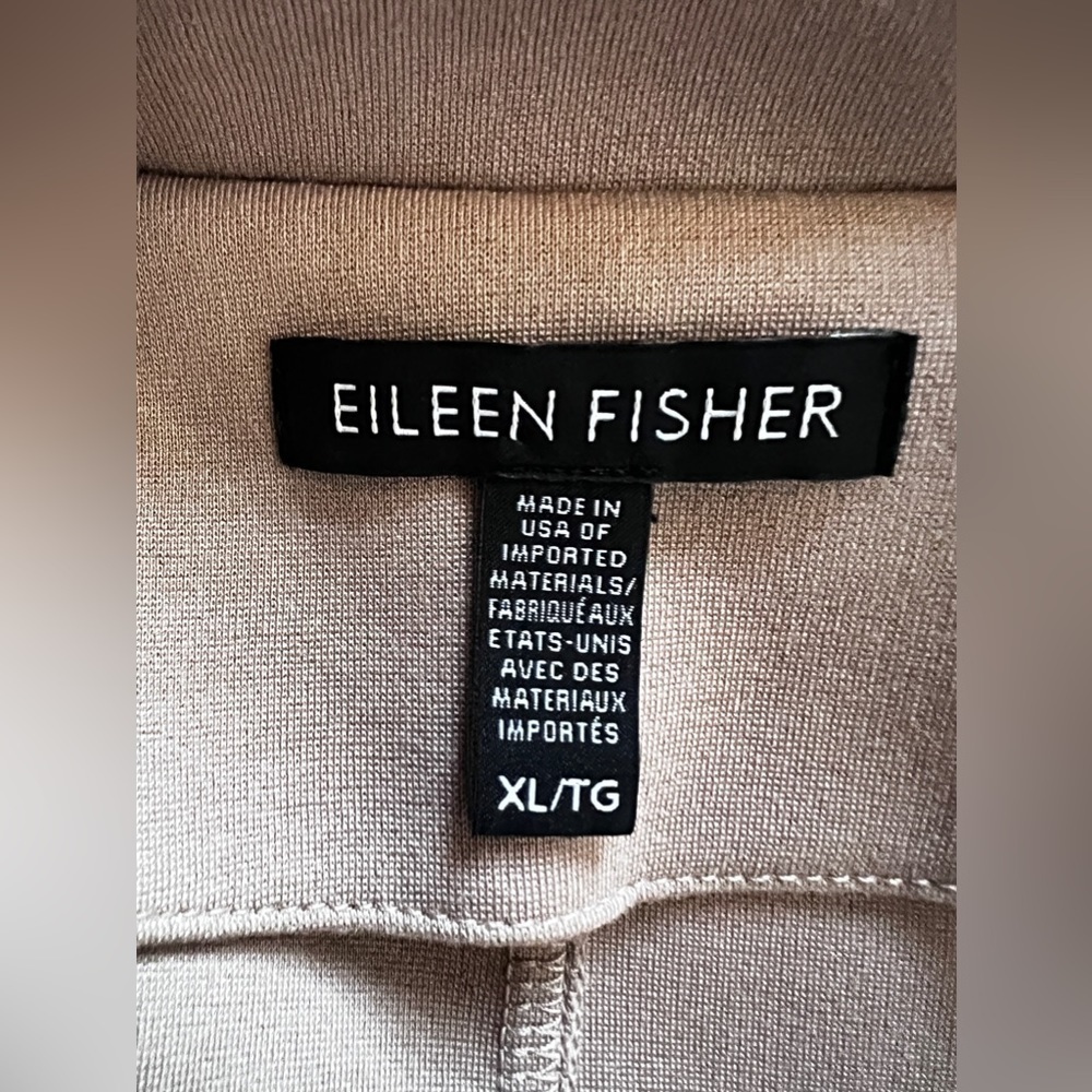 EILEEN FISHER Womens Beige Notch Collar Back Vent Long Sleeve Jacket Sz XL - Picture 9 of 13